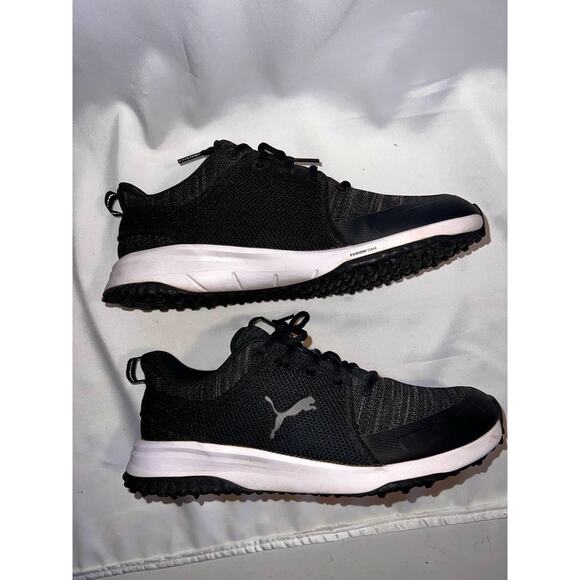 PUMA FUSION MENS SPIKELESS MESH GOLF SHOES SNEAKERS BLACK SIZE 8 - Picture 3 of 8